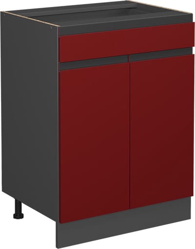 Vicco R-Line Keukenonderkast – 60 cm J-vorm, met lade, zonder werkblad Rood