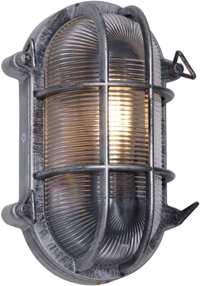 QAZQA noutica - Industriele Wandlamp voor buiten - 1 lichts - D 11 cm - Zilver - Industrieel - Buitenverlichting