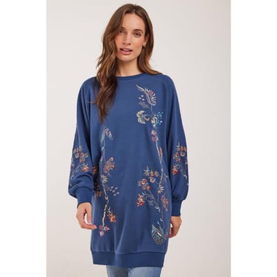 DIDI Dames Sweat dress Kyra Blue Festival embro maat 34