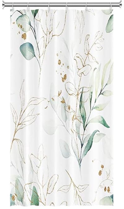 Douchegordijn Anti Schimmel - 120*180cm waterdicht polyester douchegordijn - Eucalyptus douchegordijn - Met ringen - Badscheidingsgordijn - Douchegordijn geschikt voor badkamer, slaapkamer, keuken - Groen