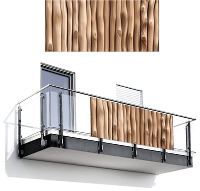 Balkonscherm 200x90 cm - Balkonposter Hout - Stam - Lichtbruin - Balkon scherm decoratie - Balkonschermen - Balkondoek zonnescherm