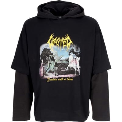 Man's Long Sleeve T-shirt Such Hoodie Leeftijd zwart/vervaagd zwart