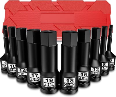 Zeskantdopsleutelset 1/2 inch - 10 stuks (5-19 mm) - Geschikt voor Auto, Fiets & Huishoudelijke Reparaties