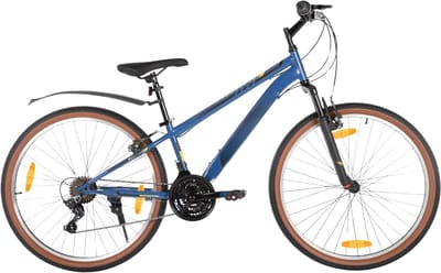 Mountainbike – Voor heren en dames – Hardtail, 21 versnellingen, V-brake – 66 cm wielen, blauw, frame van hoogwaardig staal