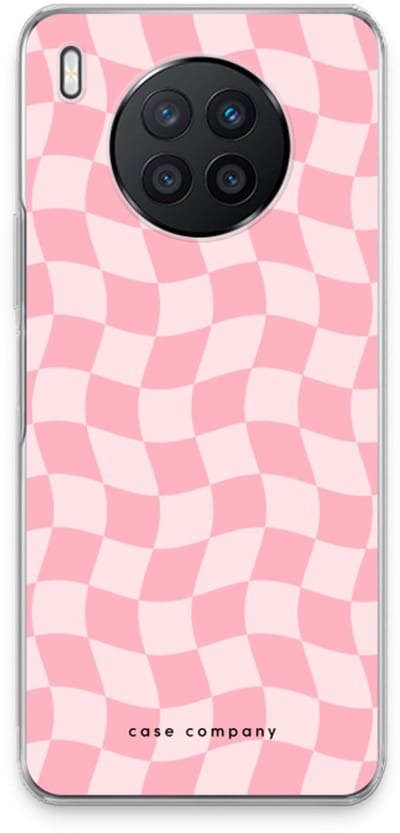 Case Company® - Hoesje geschikt voor Huawei Nova 8i hoesje - Grid Roos - Soft Cover Telefoonhoesje - Bescherming aan alle Kanten en Schermrand