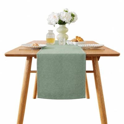 Tafelloper – Wasbaar tafelkleed – 33x183 cm – Saliegroene herfsttafelloper – voor decoratie van keuken- en eettafels, en feestelijke decoratie binnenshuis