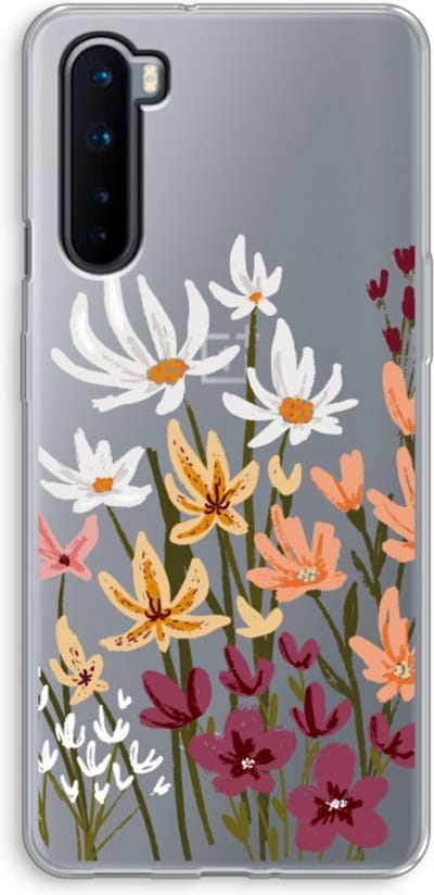 Case Company® - Hoesje geschikt voor OnePlus Nord hoesje - Painted wildflowers - Soft Cover Telefoonhoesje - Bescherming aan alle Kanten en Schermrand