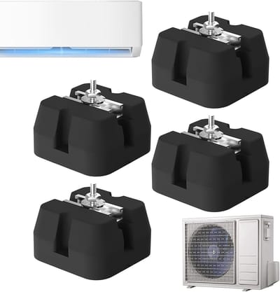 Airco Onderplaat - Warmtepomp Plaat - Trillingen Dempen - 500 kg Draagvermogen - 15x15x8.5 cm - Zwart