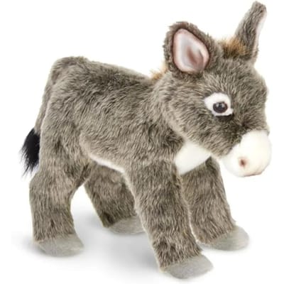 1/12 Levensgetrouwe Baby Ezeltje Pluche Speelgoed Zachte Vacht Verzwaard Lichaam Schattig Muildier Knuffeldier Cadeau voor Kinderen United States gray