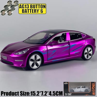 1:32 Model 3 Middelgrote Luxe Sedan Legering Metaal Diecast Modelauto Bureau Display Verzamelbaar Ornament Vakantiecadeau Voor Vriend