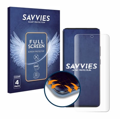 Savvies - Screenprotector voor Oppo Reno 12 - Folie Beschermfolie transparant volledig dekking 4 Stuks