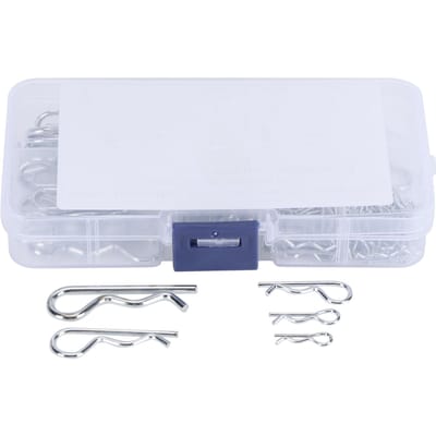 100 Pièces Goupilles Bêta Clips de Goupilles de Tracteur avec Boîte en Plastique Kit d'Assortiment Attache Clip Set