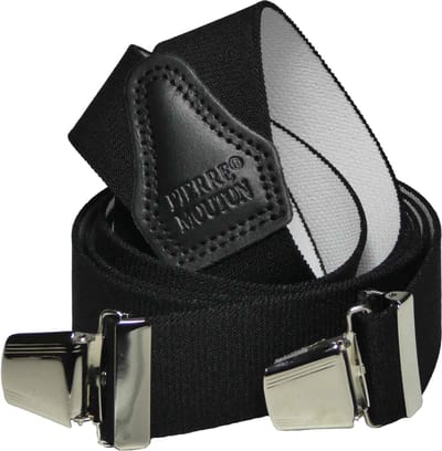 Pierre Mouton Sterke Bretel - Bretels - Volwassenen - Heren - Zwart - 120cm - 3 brede clips - M - L