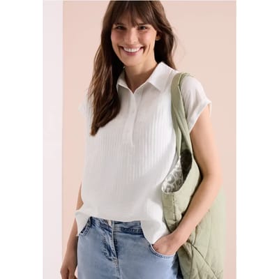 Blouse met hangende schouder en structuur
