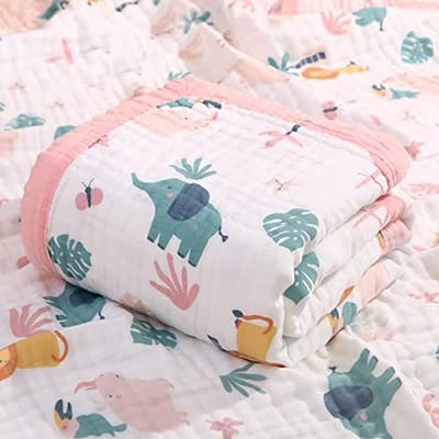 Zachte 6-laags Mousseline Deken voor Baby - 110 x 110 cm - Perfect als Knuffeldeken, Wikkeldeken en Badhanddoek