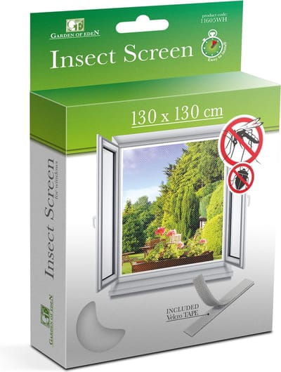 Garden of Eden - Raamhor Horrengaas voor ramen met Klittenband - 130 x 130 cm - Wit - Raamhor - Vliegengaas - Muggengaas - Insectengaas - Horgaas - Vliegenhor - Vliegenraam