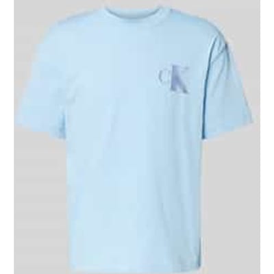 T-shirt met labelprint en ronde hals