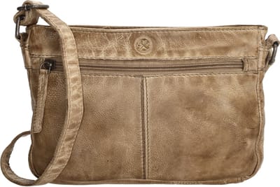 Hide & Stitches Paint Rock Crossbody Schoudertas - 100% Leder - Leren Dames Tas - Zand