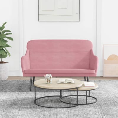 vidaXL - Bankje - 110x76x80 - cm - fluweel - roze