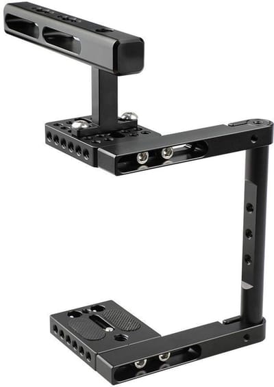 Allecto - Camera Cage met Bovenhandvat - Universele Bevestiging - Robuuste Constructie - Geschikt voor Camera's - Professioneel Gebruik - Accessoir...