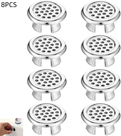 8 stuks - overloopringen voor wastafels - roestvrijstalen gaas overlooprand - bad overloopafdekking - voor badkuip, keuken, wastafels - 30×15mm - zilver