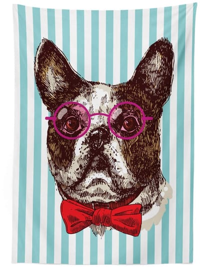 ABAKUHAUS – Tafelkleed Pop-Art Bulldog – Veelkleurig 140×240 cm