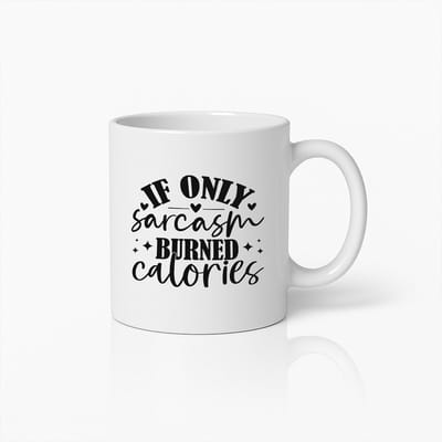 Grappige Sarcasme Koffiemok 330ml – “Was Sarcasme Maar Calorieverbrandend” – Humoristisch Cadeau voor Vrienden & Kantoor