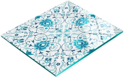 Multifunctionele decoratieve glazen keukenplank met Arabisch patroon, 60x52 cm