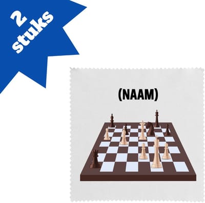 Akyol - schaken met eigen naam brillendoekjes - Schaken - schaker - denksport - 17,8 bij 17,8 cm - 2 stuks