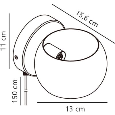 Nordlux Wandlamp Belir up/down met stekker, bruin