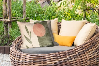 Buitenkussens - Tuin - Geometrisch - Roze - Groen - Natuur - 50x30 cm