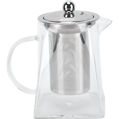Transparante Glazen Theepot met Verwijderbaar 304 Roestvrijstalen Filter Theeketel voor Thuis Kantoor 350ml