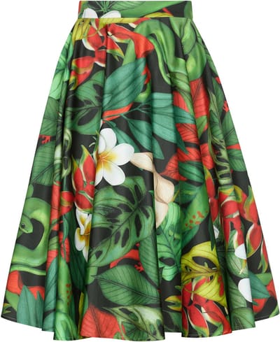 Succubus Clothing Nyra Jungle Snakes 50's Swing Rok Zwart