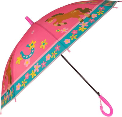 Kinderparaplu Roze met Paard, Hoefijzer en Bloemtjes - Met fluitje - 80cm