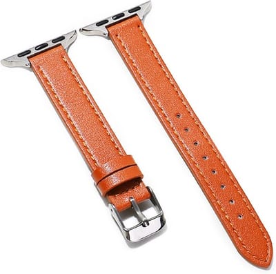 Fungus - Smartwatch bandje - Geschikt voor Apple Watch 38 / 40 / 41 mm - Series 1 2 3 4 5 6 7 8 9 SE iWatch - PU leer - Dun - Oranje