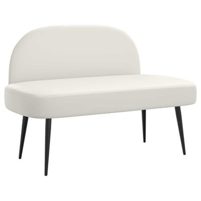 vidaXL - Gevuld - bankje - met - rugleuning - Wit - 110 - x - 60 - x - 76 - cm - Kunstleer