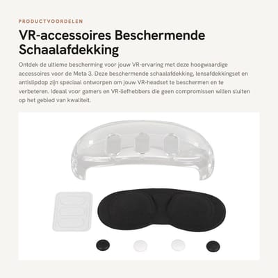 Dailygoods - VR-accessoires - Beschermende Schaalafdekking - Voor Meta 3 - Antislipdop - Lensafdekkingset - VR-headsetaccessoires - Geschikt voor Meta 3