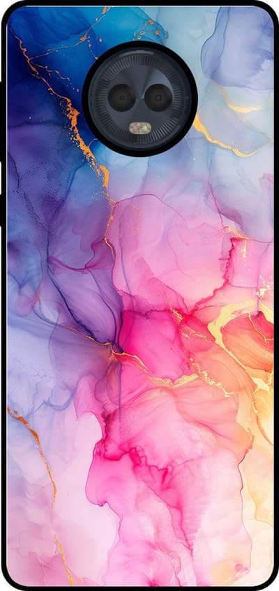 Smartphonica Telefoonhoesje Geschikt voor Motorola Moto G6 met marmer opdruk - TPU backcover case marble design - Regenboog geschikt voor Motorola Moto G6