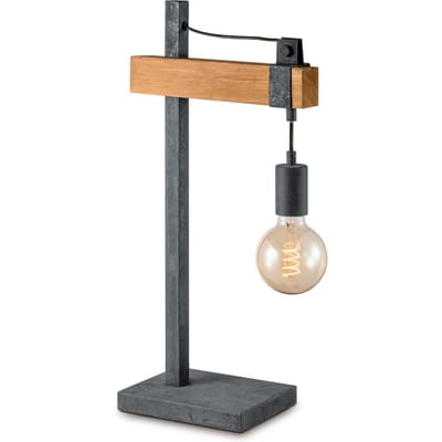 Home Sweet Home - Landelijke tafellamp Denton - Burned metaal - 15/26/55cm - bedlampje - geschikt voor E27 LED lichtbron - gemaakt van Metaal en