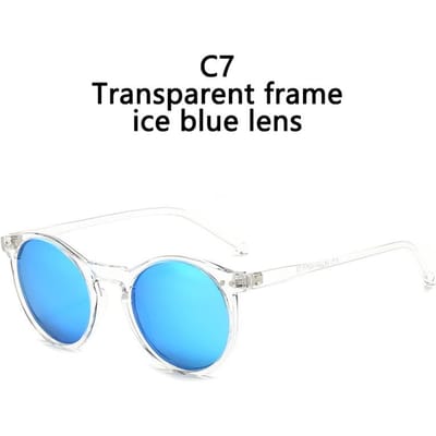 Mode Zonnebril Zacht Transparant Montuur Helder Glas Klassieke Vintage Zonnebril Voor Mannen Vrouwen UV Bescherming Polarized light lens blue