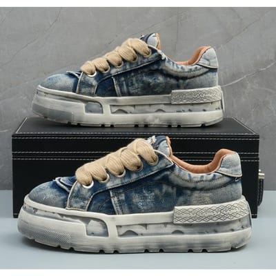 Lente en Herfst Nieuwe Modieuze Antislip en Slijtvaste Heren Gevulkaniseerde Schoenen Canvas Casual Sport Heren Boardschoenen 39 blauw