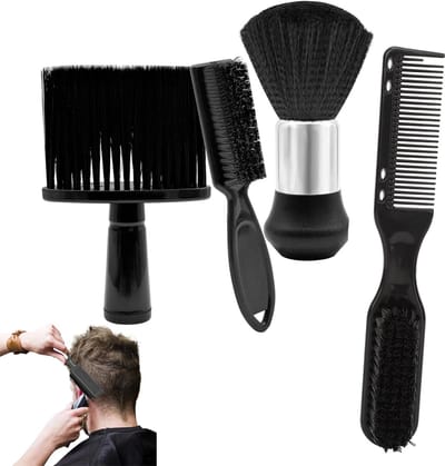 Dailygoods- Nekborstelset 3 Stuks - Zachte Haarborstel - Haarkappersaccessoires - Ergonomische Handvatten - Voor Schoonmaken - Stofverwijdering - Haarbescherming