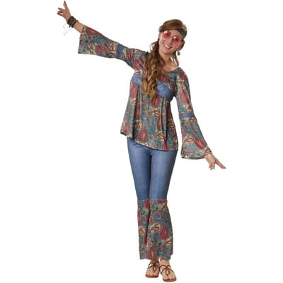 dressforfun - Hippie Girl Harmony M - verkleedkleding kostuum halloween verkleden feestkleding carnavalskleding carnaval feestkledij partykleding - 302609
