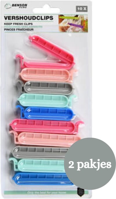 Benson Vershoudclips - Vershoudknijpers - Zakklemmen - 2 X 10 stuks