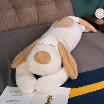 100-180CM Reusachtige Hond Pluche Speelgoed Grote Lange Slapende Knuffel Puppy Hond Pop Dier Zacht Kussen Meisjes Verjaardagscadeau 100cm wit