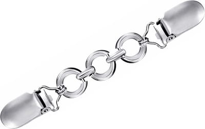 Fako Bijoux® - Vestsluiting - Vestclip - Sjaalspeld - Vestklem - Open Ringen - Zilverkleurig