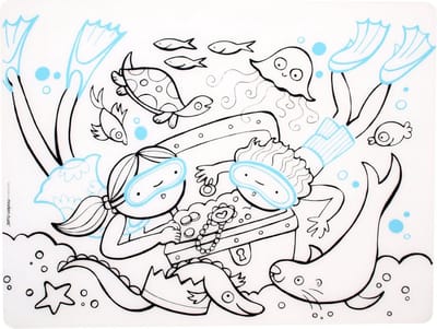 Placemat - Kids - Modern Twist - Mark Matz - treasure chest - incl 4 markers - 40 x 32 cm