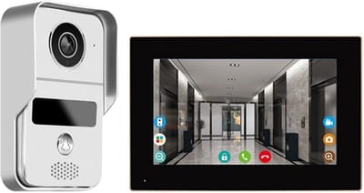 Video Deurbel - Buiten Camera - Veilige Entree - Draadloze WiFi Verbinding - 7/10 Inch - Zwart