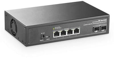 6-poorts 10Gbps Managed Network Switch met 4x10G Ethernet en 2x10G SFP+ ondersteuning