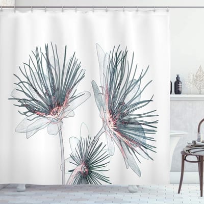 ABAKUHAUS Douchegordijn – 175x200 cm – Bleekblauw/Grijs/donkerblauw – Polyester, waterafstotend